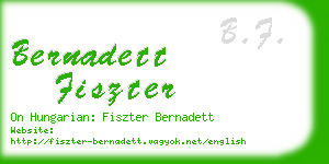 bernadett fiszter business card